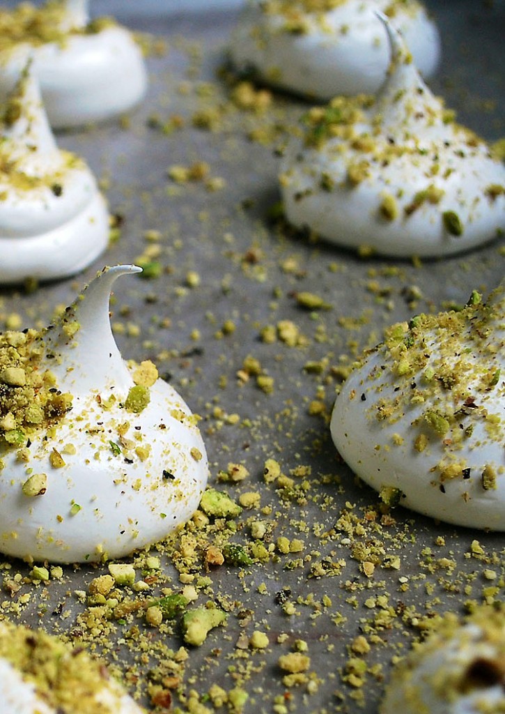 Ahu Eats: Rose Infused Meringue with Pistachio Dust