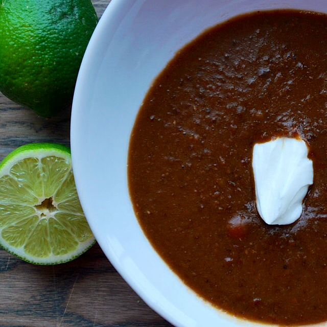 Spicy Slow Cooker Black Bean Soup