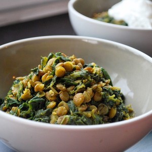 Braised Lentils with Spinach