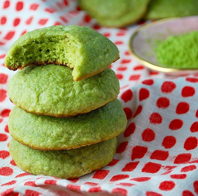 Matcha Cookies - these green tea cookies are soft, pillowy and perfect with tea!