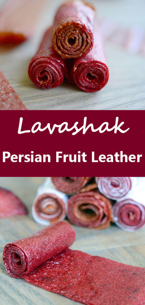 Lavashak, or Persian style fruit leather, is an easy to make snack of dried fruit dried out in your oven! Healthy, tasty and vegan! 